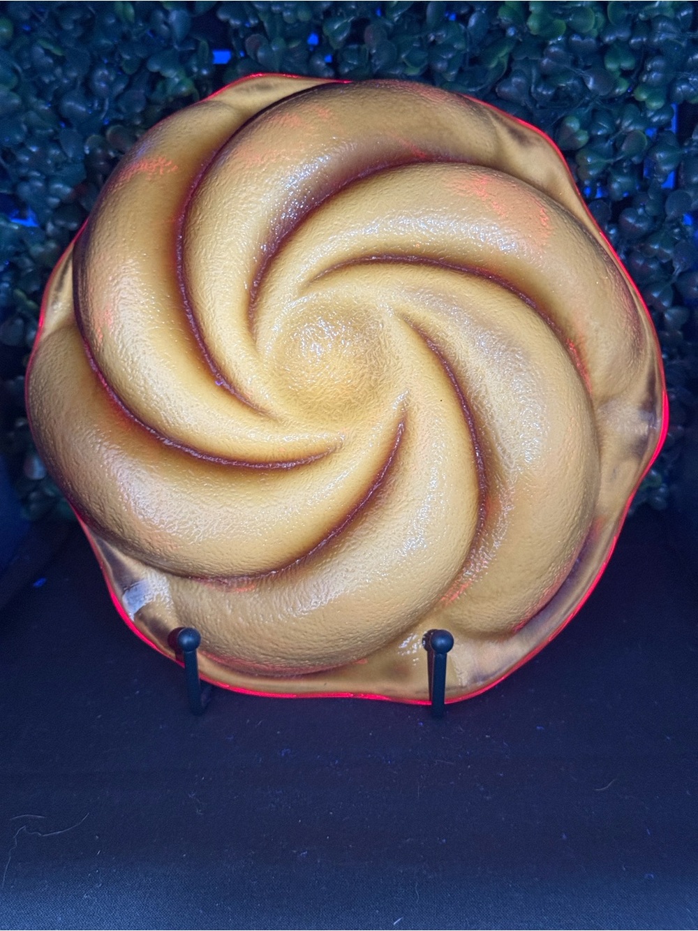 *GLOWS* VINTAGE FENTON AMBERINA SWIRL ART GLASS ASHTRAY / TRINKET DISH